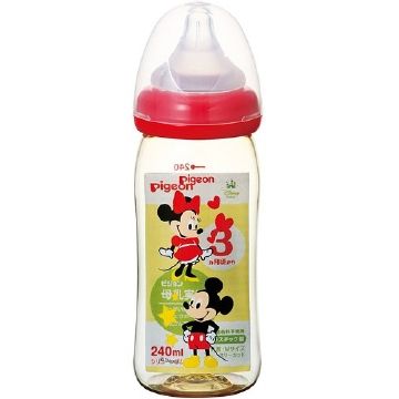 Pigeon 母乳実感哺乳びん プラスチック ミッキー柄 240ML
