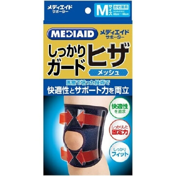 日本SIGMAX Mediaid 堅固護膝網布 黑色 M 碼