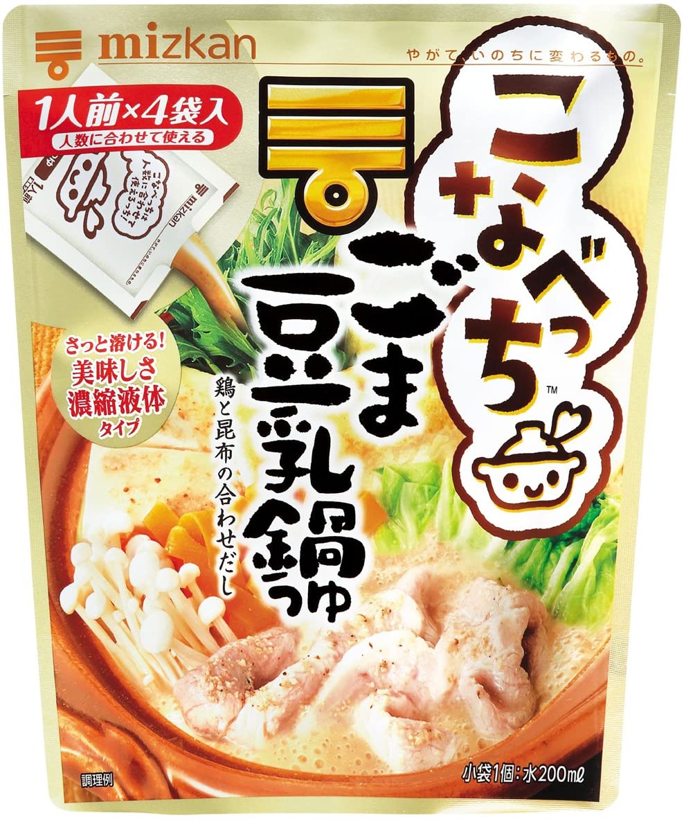 Mizkan/味滋康 Mitsukan 日式芝麻豆乳鍋湯底 迷你鍋系列 144g（一人份36g x 4 袋）