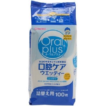 Oral Plus Care - Non Alcoholic Wet Tissue for Dental Care (100 Sheets Refill)