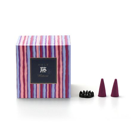 Nippon Kodo Kayuragi Wisteria Cone (12 pieces) with incense stand