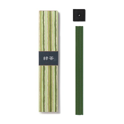 Nippon Kodo Kayuragi Green Tea Incense Sticks (Box of 40) with Holder