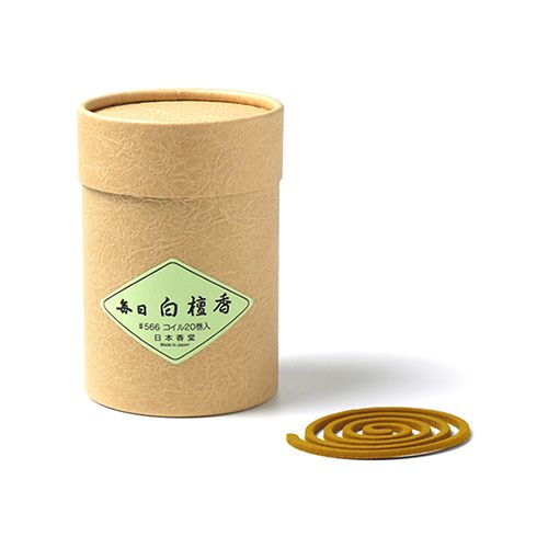 Nippon Kodo Mainichi Byakudan Sandalwood Incense Coils (Pack of 20)