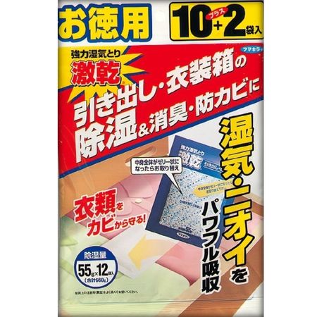 Fumakilla 超强干燥抽屉和衣柜清洁剂，超值装 12 件