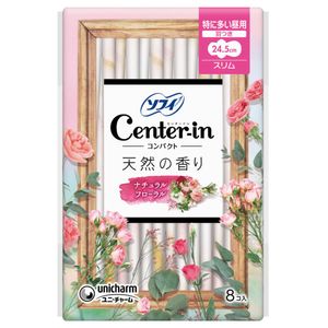 센터인 컴팩트 1/2 내추럴 플로럴 향 낮용(양 많은 날) 슬림 날개형 8개입