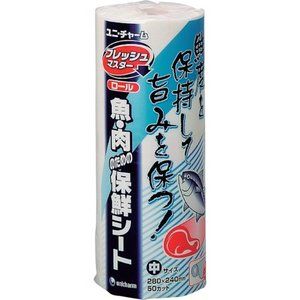 Unicharm Fresh Master Freshness Preserving Absorbent Sheet Roll for Fish and Meat, Medium, 280 x 240 mm, 50 Cuts