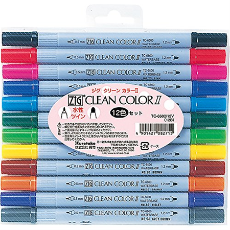 Kuretake ZIG Clean Color II 12-color set TC-6600/12V