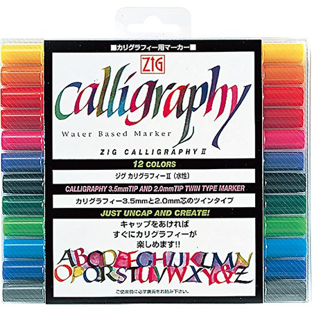 Kuretake ZIG Calligraphy II 12-color set TC-3100/12V