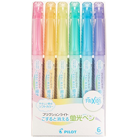 Pilot Frixion Light Highlighter SFL-60SL-6CS Soft Color 6-Color Set