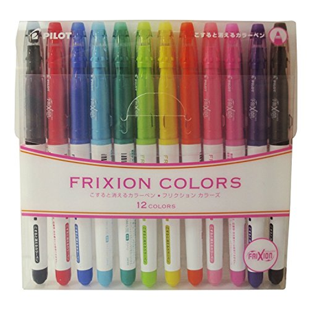 Pilot Frixion Colors Erasable Markers - 12 Colors (SFC-120M12C) ｜ DOKODEMO