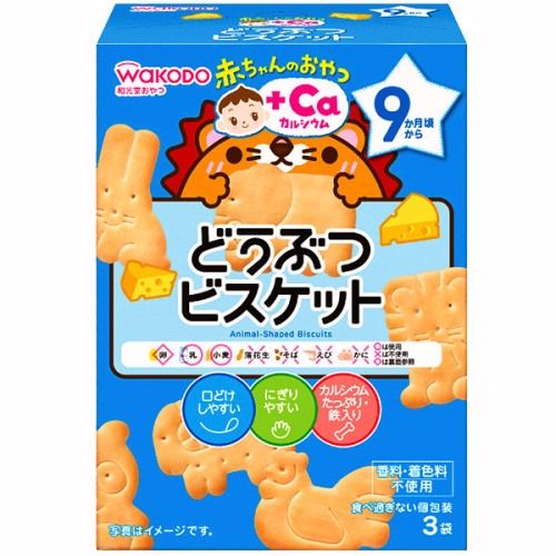 Baby Snacks with Calcium: Animal Biscuits (11.5 g × 3 packs)