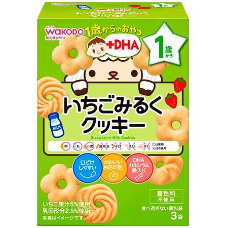 1세부터 간식+DHA 딸기우유 쿠키 16g×3봉
