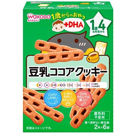 1岁以上儿童零食+DHA豆奶可可饼干2条x6袋