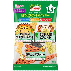 Wakodo 和光堂 幼兒零食+DHA 蔬菜餅乾綜合包 9包
