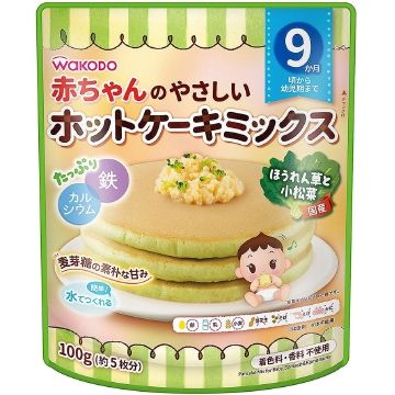 赤ちゃんのやさしいホットケーキミックス ほうれん草と小松菜 100g