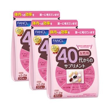 FANCL 40岁以上女性营养补充剂 3种超值装 45-90天用量（90袋）