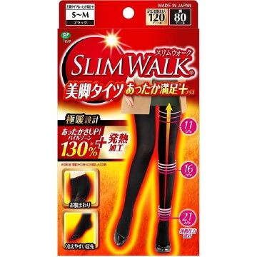 PIP蓓福 SLIMWALK 保暖瘦腿袜 黑色S-M号