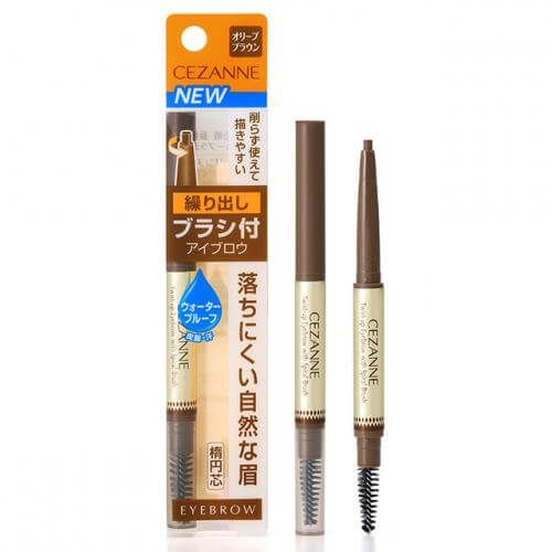 Cezanne brush with eyebrow feeding 02 Olive Brown