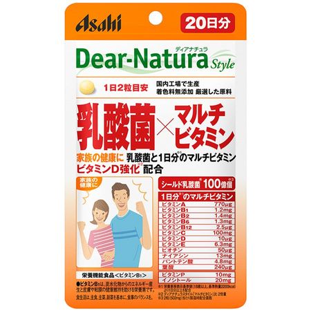 アサヒグループ食品 ディアナチュラスタイル 乳酸菌×マルチビタミン 20日分 40粒入