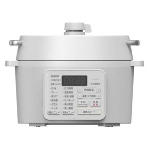 Iris Ohyama Electric Pressure Pot 2.2L 2WAY Type Grill Pot 6 Types Automatic Menu 65 Menu Listing PC-MA2-W White