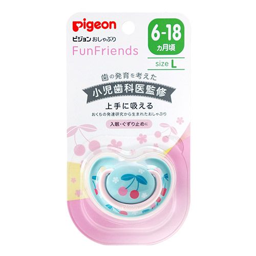 Pigeon pacifier FunFriends 6-18 months L cherry pattern 1 pcs