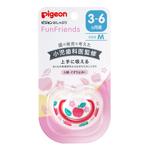 貝親奶嘴FunFriends 3-6個月的中號蘋果模式1個