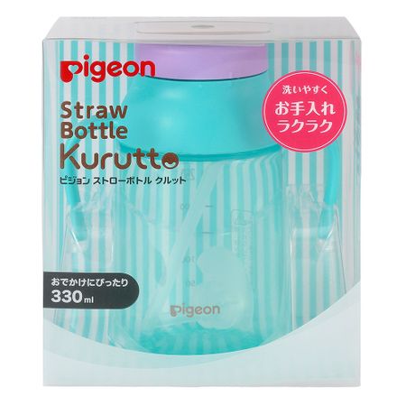 贝亲奶瓶吸管翻水蓝色330ML