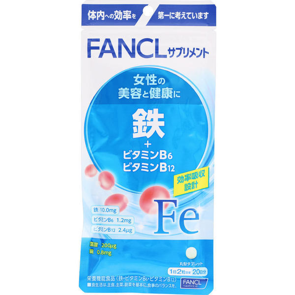 FANCL FANCL 芳珂 鐵+維生素B6+維生素B12 20天份（40粒）