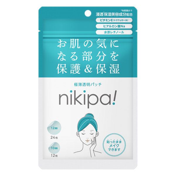 金冠堂 nikipa! 薄型透明痘痘貼 36枚入(12mm：24枚、10mm：12片)