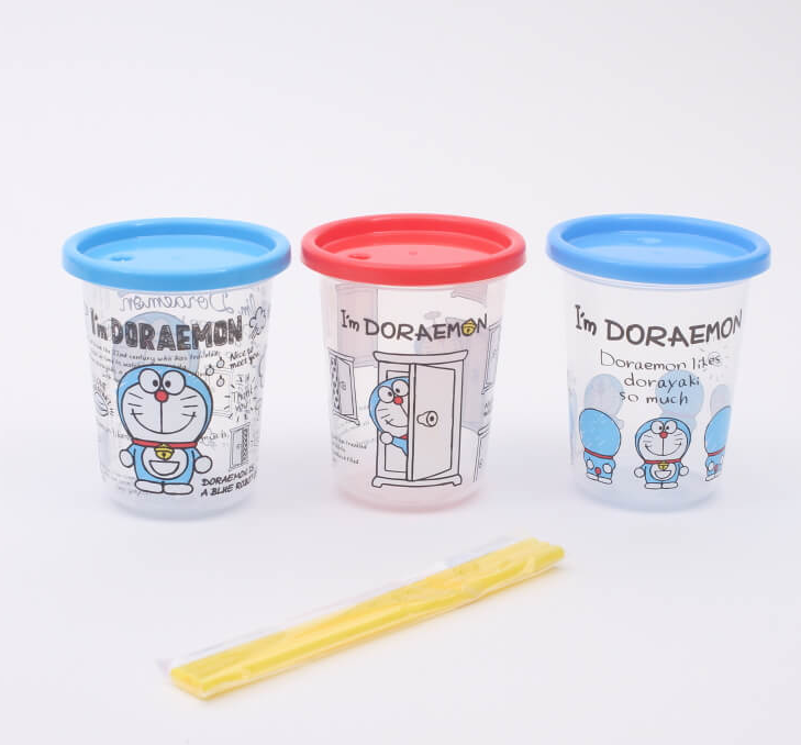 SKATER Skater 吸管塑膠隨行杯 320ml 3入組 I’m Doraemon（哆啦A夢）／SIH3ST 445378 日本限定