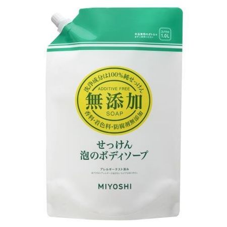 미요시 비누 무첨가 비누 거품 바디워시 스파우트 1.0L