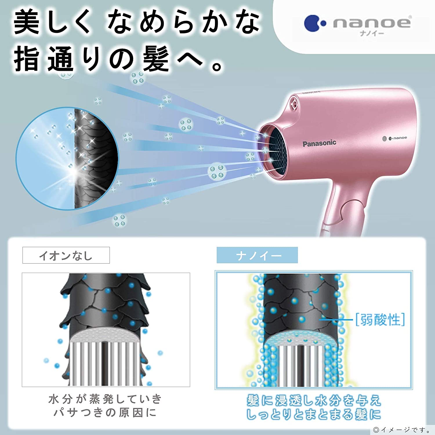 Panasonic Nanoe Hair Dryer, Pale Pink, EH-NA2E-PP (Lightweight