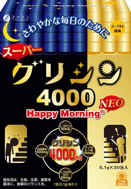 ファイン スーパーグリシン4000 Happy Morning NEO グリシン4000mg テアニン50mg 配合 国内生産 30包入(1日1包/30日分)