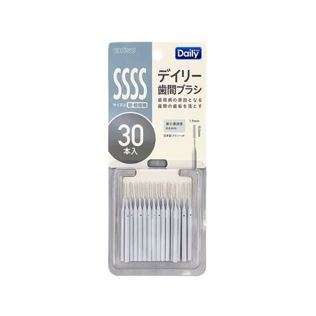 Ebisu Daily Slim Interdental Brush, Ultra-fine, Size 0 (SSSS), Pack of 30, B-D4630
