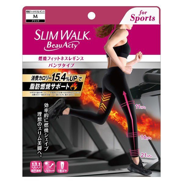 Slim Walk BEAU-ACTY Burning Fitness Leggings Pants Type Black M Size