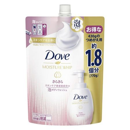 도브 촉촉 휘핑 산뜻 거품 바디워시 리필용 770g