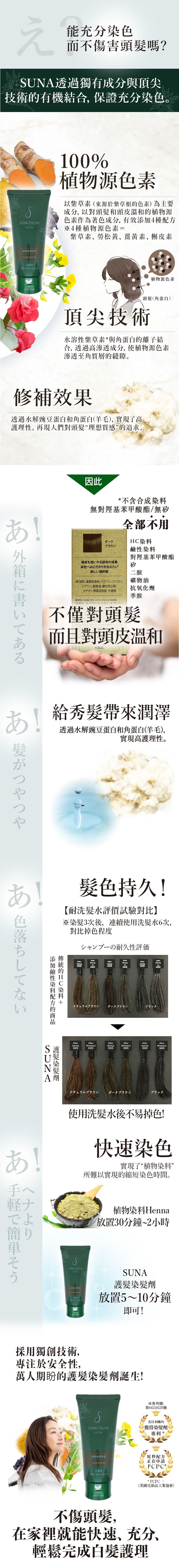 SUNA染髮護髮素EX 白髪用 3色可選180g