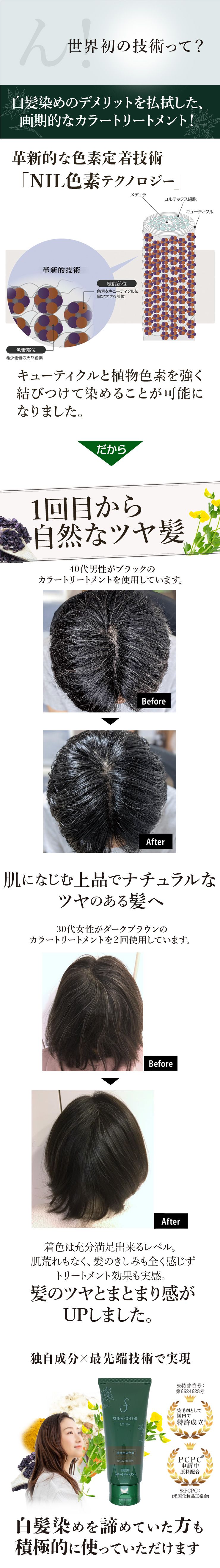 SUNAカラートリートメントEX　白髪用180g