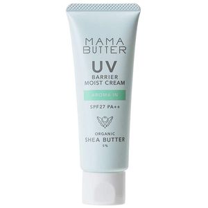 MAMA BUTTER(마마버터) 무첨가 UV 베리어 모이스트 크림 SPF27/PA++ 【신생아부터 사용 가능・비누로 세안 가능】 (아로마인 벌레 퇴치 허브) 45g