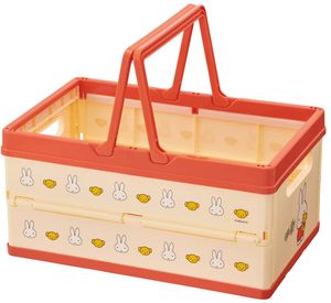 Skater Storage Box, Foldable Storage Case, Basket, Miffy, Cursive Logo, 38 x 25 x 19.5 cm, BWOT13-A