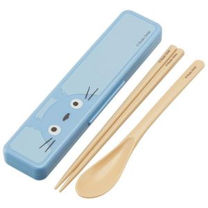 Skater Combi Set Chopsticks and Spoon Set Silver Ion Ag+ Antibacterial My Neighbor Totoro Totoro Face Ghibli Made in Japan 18cm CCS3SAAG