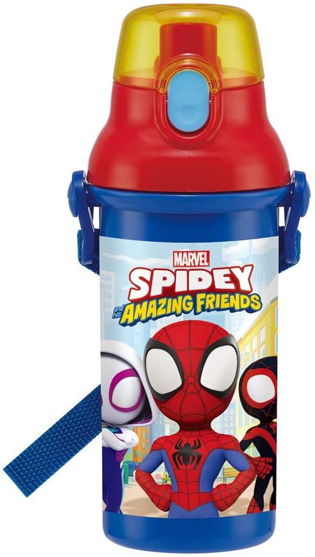 Skater plastic water cylinder antibacterial spider-man PSB5SANAG-A 480 mL for children