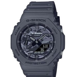 【G-SHOCK】Dial Camo Utility GA-2100CA-8AJF オクタゴン カモフラ柄 メンズ カラー：グレー