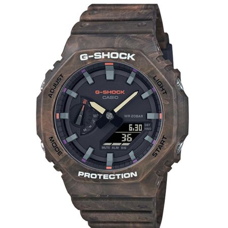 【G-SHOCK】미스틱 포레스트 옥타곤 GA-2100FR-5AJF 브라운 남성용