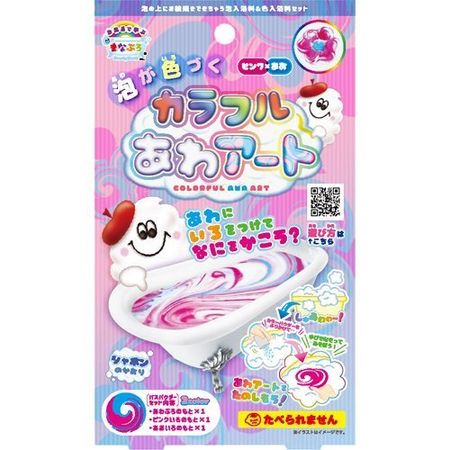 Learning in the Bath Manaburo Colorful Bubble Art Pink x Blue Bubble Bath Additive & Color Bath Additive Set