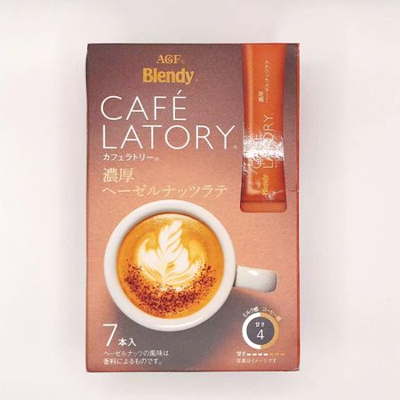 AGF Blendy Cafe Latory Stick Coffee Rich Hazelnut Latte (10.5g x 7 sticks)
