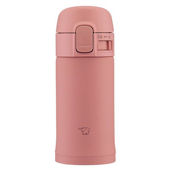 ZOJIRUSHI Water Bottle Stainless Steel Flask Mug Cup One Touch Open 0.2L Terracotta Color SM-PD20-PM