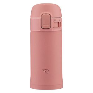 ZOJIRUSHI Water Bottle Stainless Steel Flask Mug Cup One Touch Open 0.2L Terracotta Color SM-PD20-PM