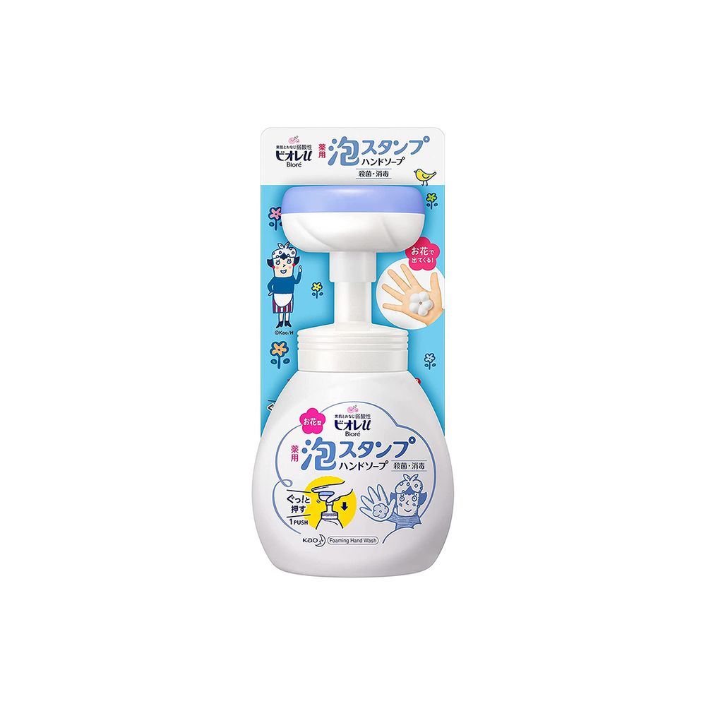 Kao Biore u Foam Stamp Hand Soap (Flower-Shaped), Pump Bottle, 250 mL