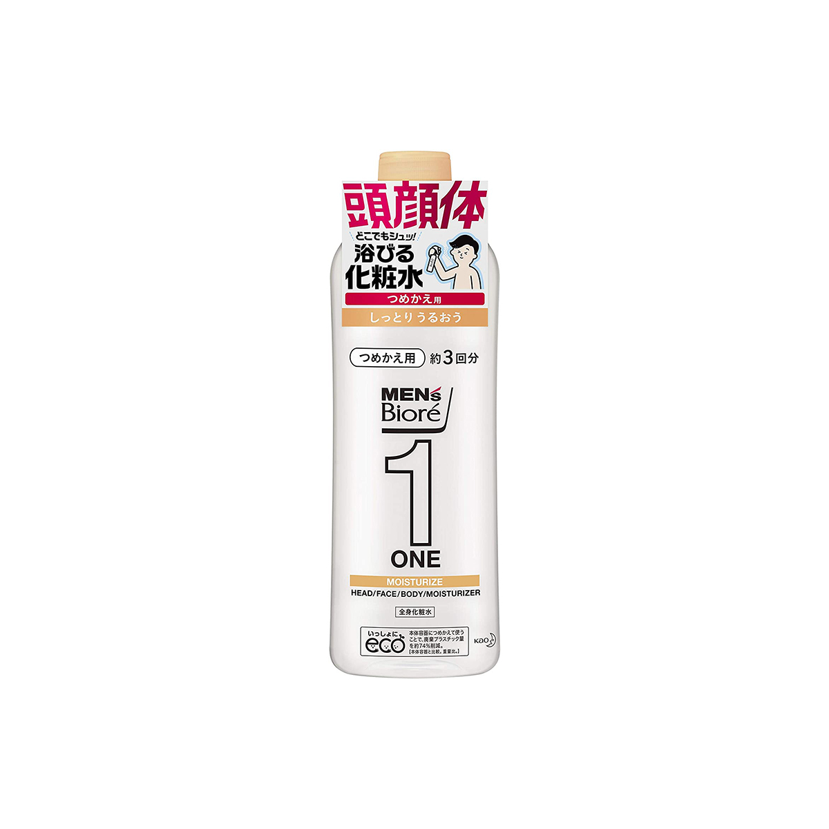 花王 Men's Biore/蜜妮男士 花王 男士Biore ONE 全身保濕化妝水 噴霧型 滋潤保濕型 補充包 340ml